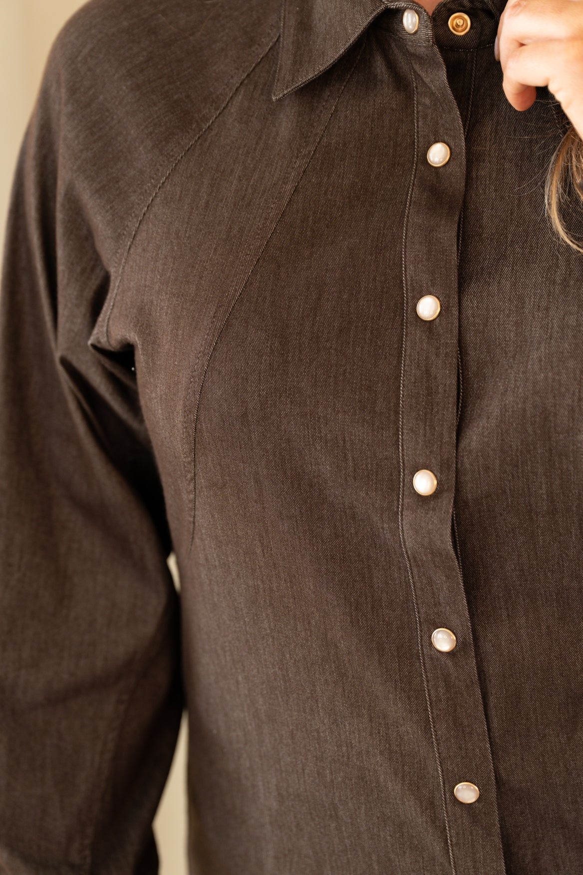 Pino Blouse in Denim Brown – Kimara Fashion