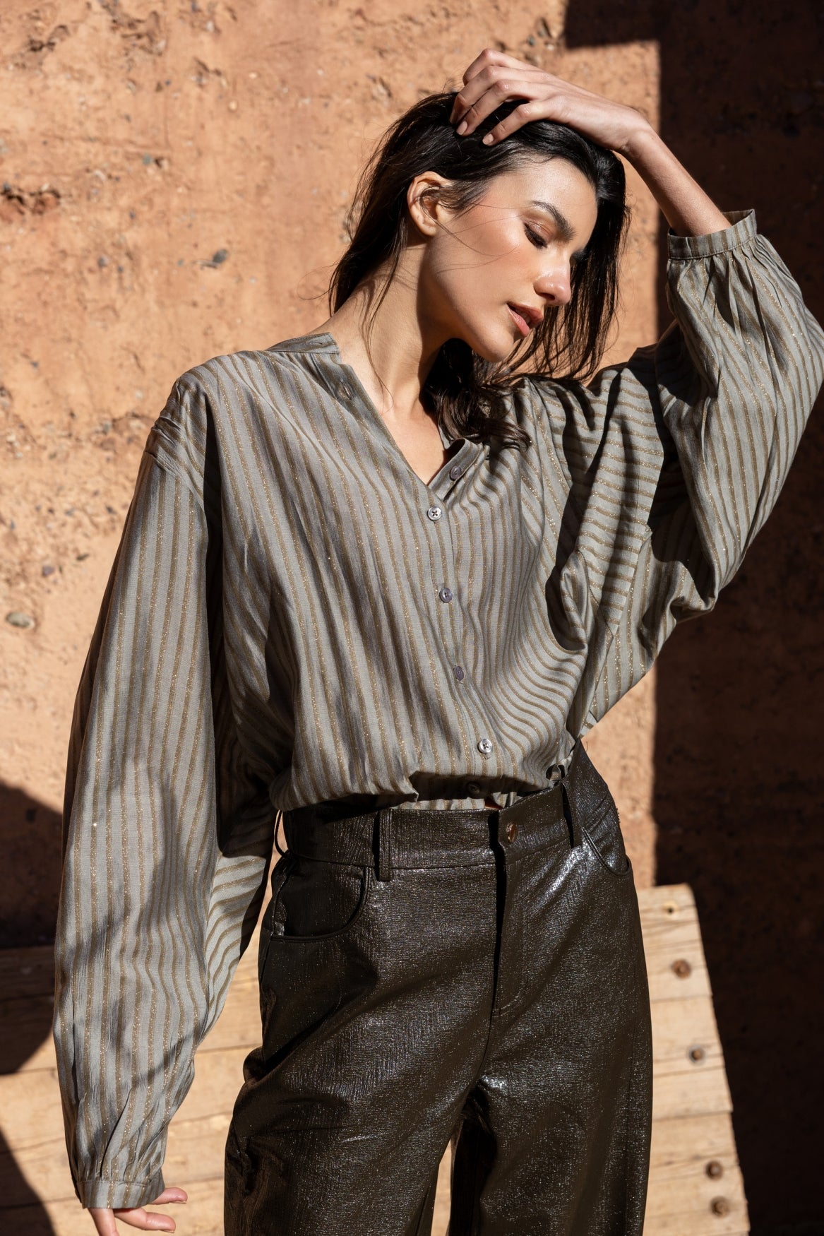 Kika Blouse in Olive Mirage – Kimara Fashion
